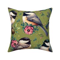 Chickadees And Posies