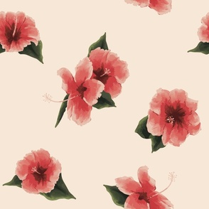 Pink Hibiscus • Floral • California Style