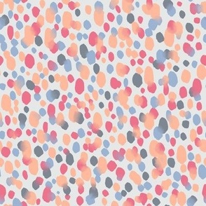 (S) colorful watercolor dots peach pink