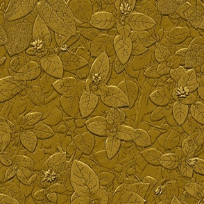 Faux Bas Relief Leafy Pattern in Gold