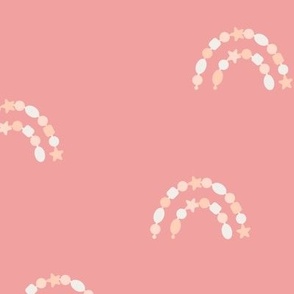 M ✹ Cheerful Pink Pop Bead Rainbows for Kids, Baby, or Nursery