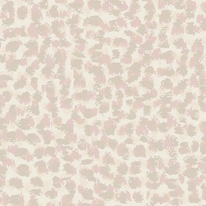 Abstract animal spot in off white and nude brown hand drawn expressive dots