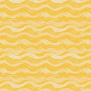 Abstract waves in shades of summer sunny yellows and some dots - small scale