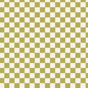 (S) Retro checkerboard in sprout green organic edges