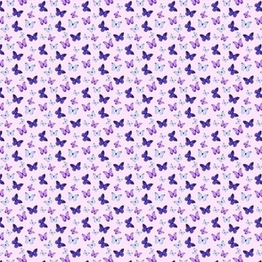 1:12 scale purple butterflies on a light pink background for dollhouse decor