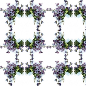 violets in plaid