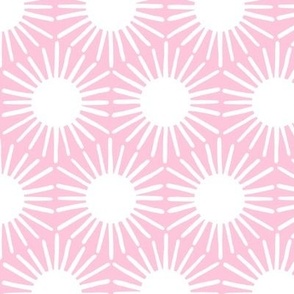 Pink Boho Sun Geometric in Pastel Pink and White - Medium - Pink Geometric, Playful Girl's Room, Boho Girls