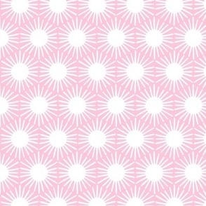 Pink Boho Sun Geometric in Pastel Pink and White - Small - Pink Geometric, Playful Girl's Room, Boho Girls