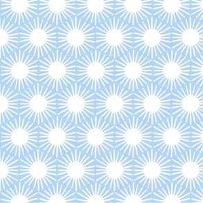Blue Boho Sun Geometric in Pastel Blue and White - Small - Coastal Blue Boho, Blue and White Geometric, Playful Kid's Room