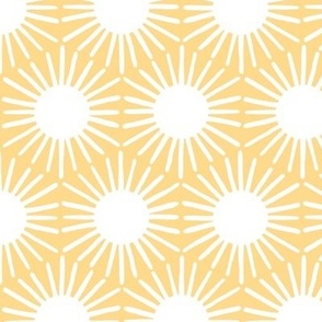 Yellow Boho Sun Geometric in Sunny Yellow and White - Medium - Color Confident, Yellow Geometric, Playful Kid's Room