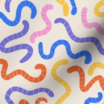 Colorful squiggly worms