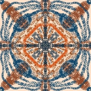 Anatolian Echoes: Textured Navy & Terracotta, Medium