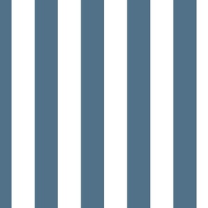 2" (5cm) Cabana Stripe Awning Stripes Admiral Blue Medium Dark Blue and White