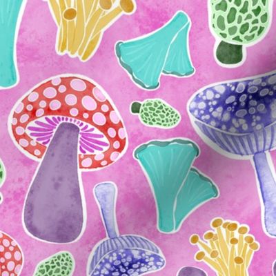 Whimsical Mushrooms, Pink