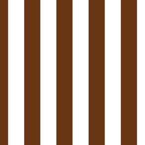 2" (5cm) Cabana Stripe Awning Stripes Caramel Brown and Whtie