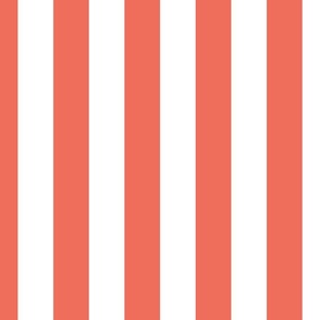 2" (5cm) Cabana Stripe Awning Stripes Coral Orange and White