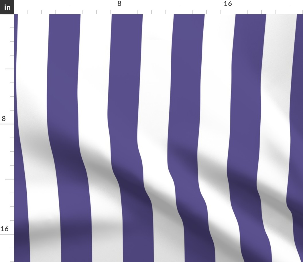  2" (5cm) Cabana Stripe Awning Stripes Deep Amethyst and White