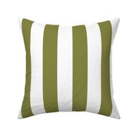  2" (5cm) Cabana Stripe Awning Stripes Earthy Olive Green and White