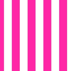  2" (5cm) Cabana Stripe Awning Stripes Hot Pink and White