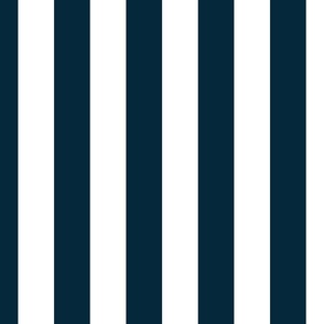 2" (5cm) Cabana Stripe Awning Stripes  Midnight Blue and White