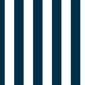  2" (5cm) Cabana Stripe Awning Stripes Navy Blue Denim and White