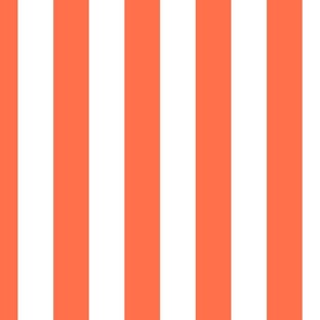 2" (5cm) Cabana Stripe Awning Stripes Papaya Orange and White