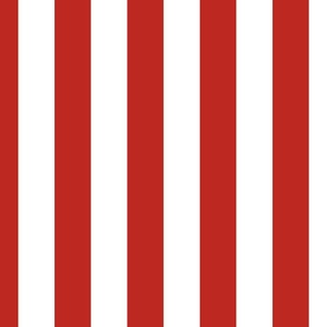 2" (5cm) Cabana Stripe Awning Stripes Poppy Red and White