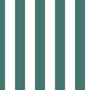 2" (5cm) Cabana Stripe Awning Stripes Retro Teal and White