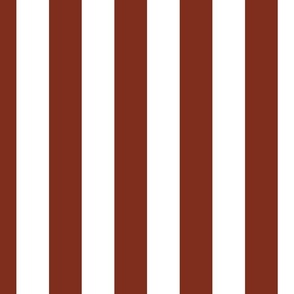  2" (5cm) Cabana Stripe Awning Stripes Rust Red Brown and White