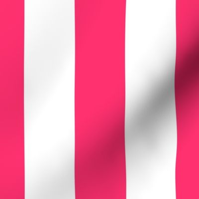  2" (5cm) Cabana Stripe Awning Stripes Shocking Pink Hot Pink and White