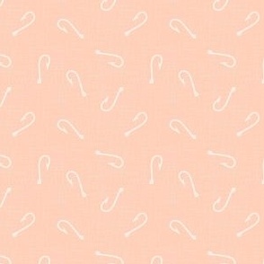 XS ✹ Fish Hooks in Peachy Pink Linen: An Underwater Oasis for Nursery Decor
