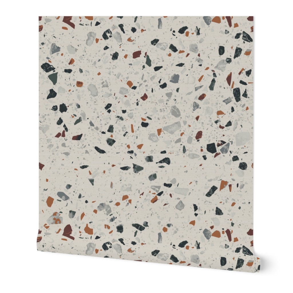 Terrazzo, Grey, brown natural stone texture