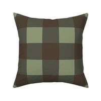 (3" sq) urban forest gingham | dark brown forest green olive green | retro modern small scale