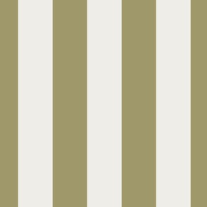 X-LARGE BOLD EXTRA WIDE 4INCH/10CM SIMPLE STRIPE-LIGHT MUTED SAGE GREEN+WHITE