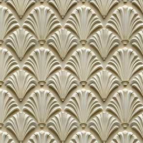 Elegant Cream Art Deco Shell Pattern