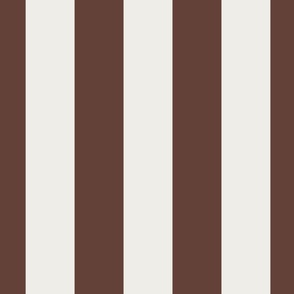 X-LARGE BOLD EXTRA WIDE 4INCH/10CM SIMPLE STRIPE-DARK CHOCOLATE BROWN+WHITE