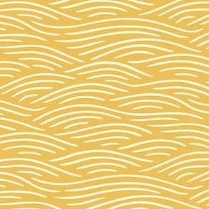 [S] Flowing waves - nautical coastal design, cream lines on sunny yellow