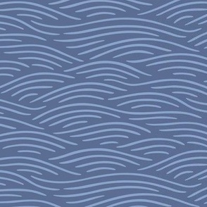 [S] Flowing waves - nautical coastal design, blue lines on dark blue gray