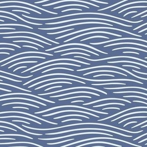 [S] Flowing waves - nautical coastal design, white lines on dark blue gray