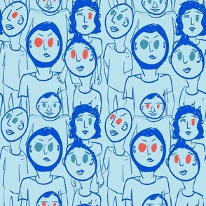 People in blue