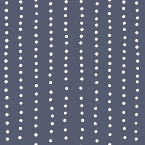 Coastal Dots: Irregular Hand-Drawn Circles on a Navy Blue Background