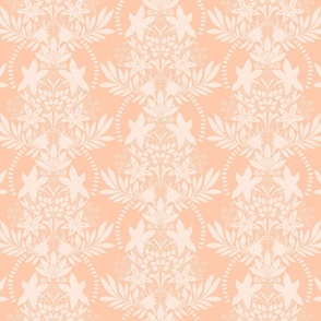 (small) textured modern victorian art deco Floral orange peachy