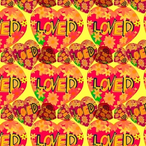 You Are Loved - Hearts on Yellow Background, 