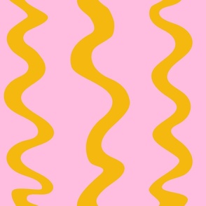Large simple bold fun wave: pink yellow