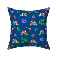 Sea life watercolor (MEDIUM) plain navy