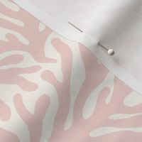 Ocean Life: Salmon Pink Coral Silhouettes on a Cream Background