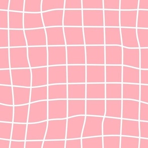 grid on blush pink