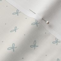 (S) Quilted boho bows light blue