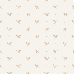 (S) Quilted boho bows malted beige