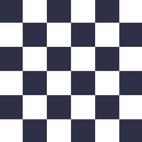 Checkerboard One Inch Checks Dark Navy Blue White